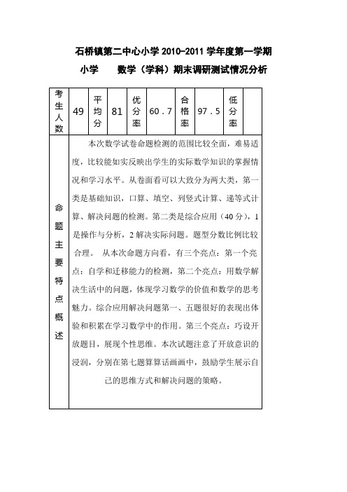 四数试卷分析