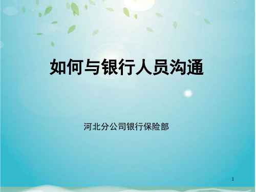 怎样与银行人员沟通(ppt 47页)