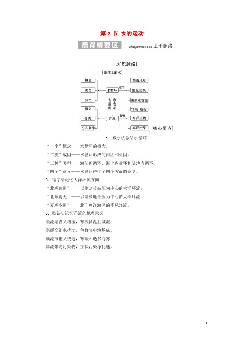 18学年高中地理第二章自然地理环境中的物质运动和能量交换第2节水的运动教学案中图版必修1