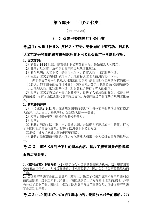 2016年世界历史近、现代史知识整理