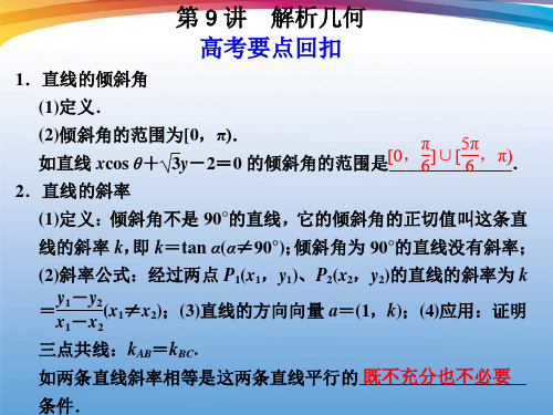 2012年高考数学 二轮专题复习 专题11第9讲 解析几何课件