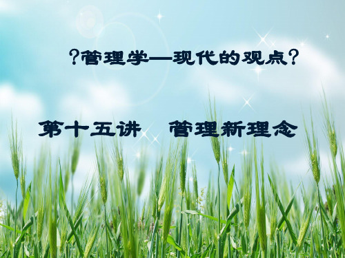 管理学(15)管理新理念培训教材讲义幻灯片PPT