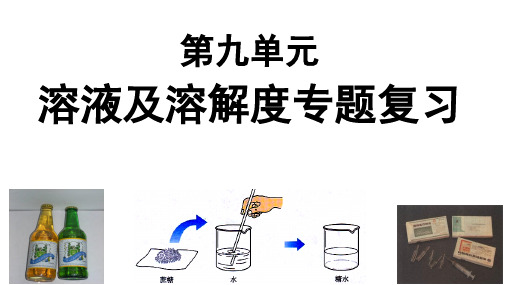 最新人教版九年级下册化学 第九单元 溶液及溶解度专题复习精品课件