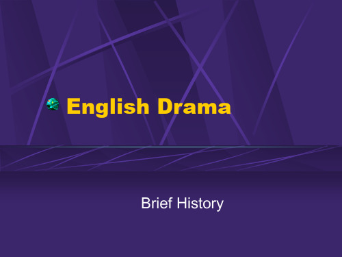 English Drama History01英国戏剧