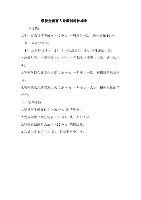 学校导师考核标准