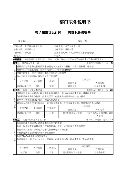 北大纵横—中国兵器工业—职务说明书-电子副主任师