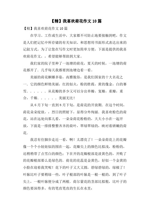 我喜欢荷花作文10篇