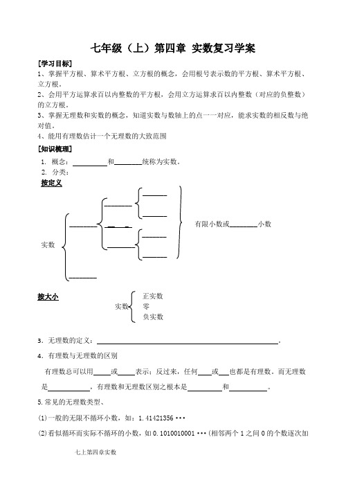 实数复习学案(含答案)