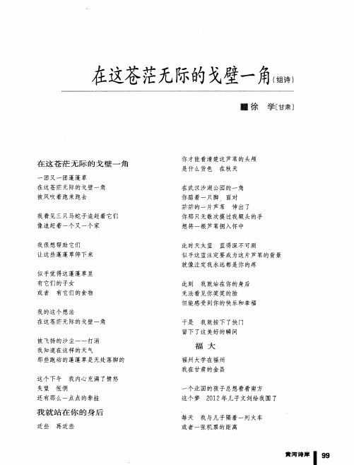 在这苍茫无际的戈壁一角(组诗)