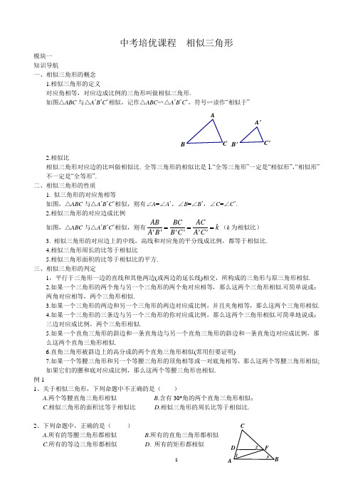 相似三角形(一)(word版)