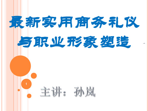 孙岚,商务礼仪与职业形象塑造培训