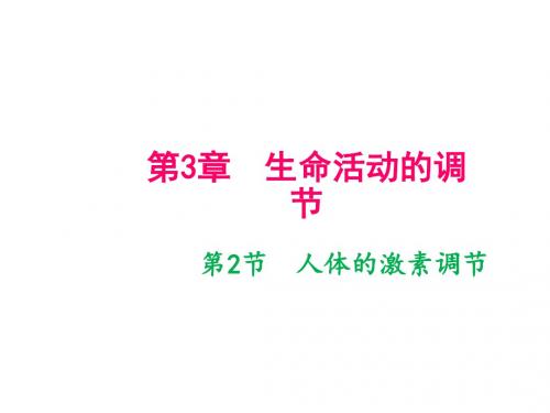 2018年秋八年级科学上册浙教版作业课件：第3章生命活动的调节第2节 人体的激素调节 (共12张PPT)