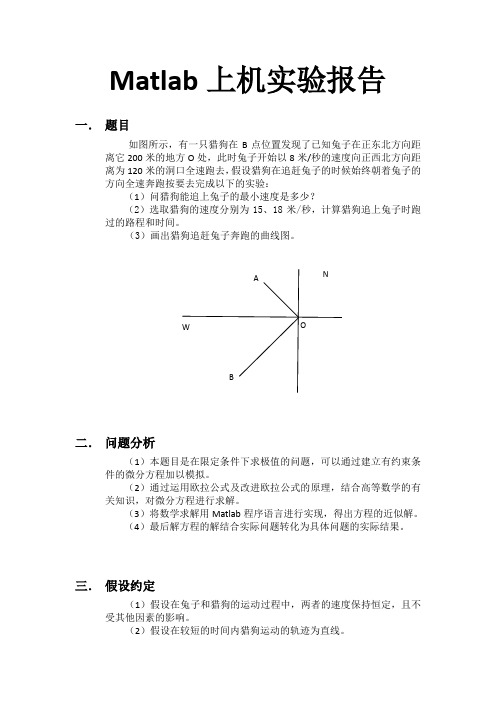 数学实验(猎狗追兔子问题)