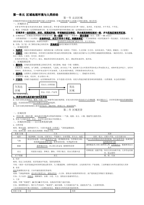 苏教版高中地理必修三学案(最全)