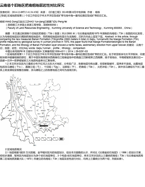 云南省个旧地区把南组地层岩性对比探究
