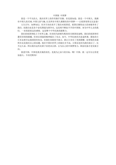 中国情 中国梦