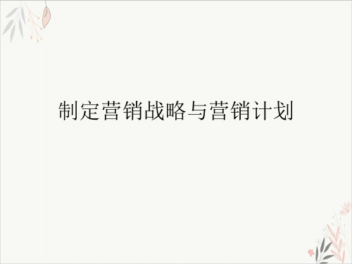 制定营销战略与营销计划ppt-课件