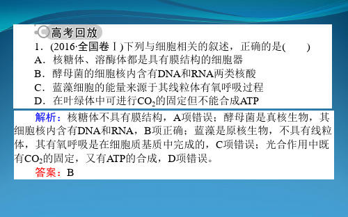 2017届高考生物二轮复习专题复习专题二 细胞结构基础