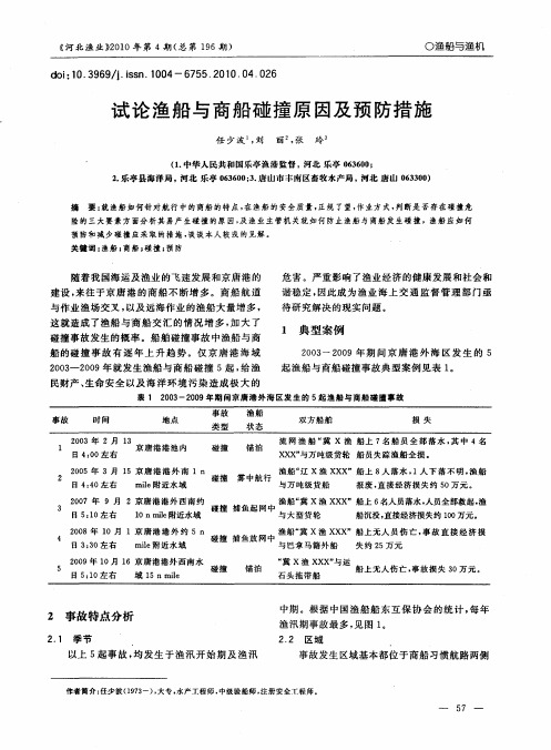 试论渔船与商船碰撞原因及预防措施