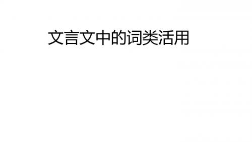文言文词类活用