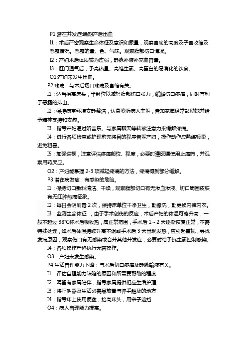 剖宫产术后查房(PIO)