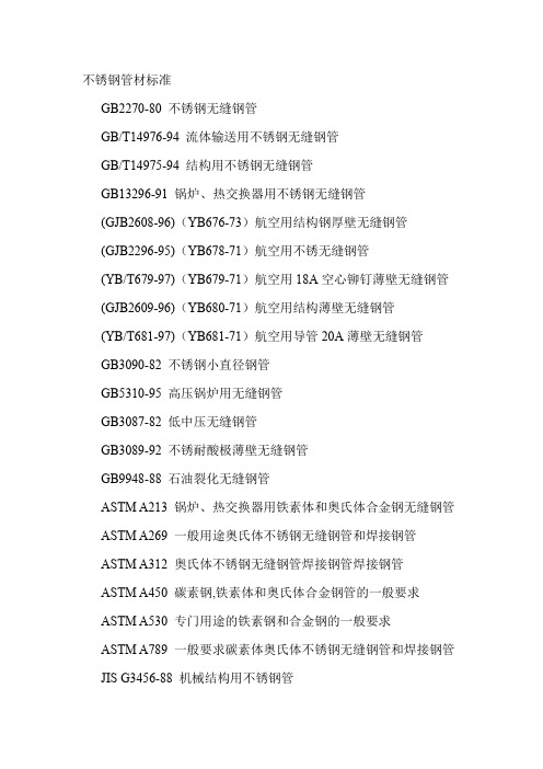 钢管标准及阀门型号编制说明