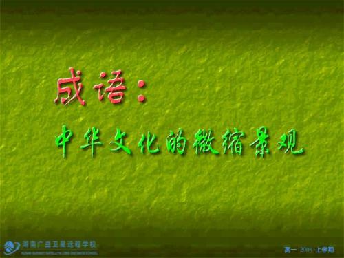 湘语文 必修二 梳理探究·成语
