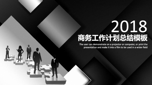 简约欧美黑白风商务工作年终总结计划动态ppt通用模板
