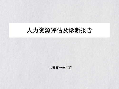 某公司人力资源评估及诊断报告(PPT40页)