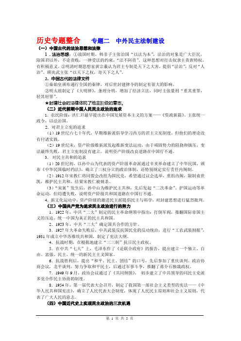 历史专题整合专题二中外民主法制建设+