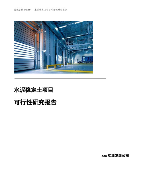 水泥稳定土项目可行性研究报告