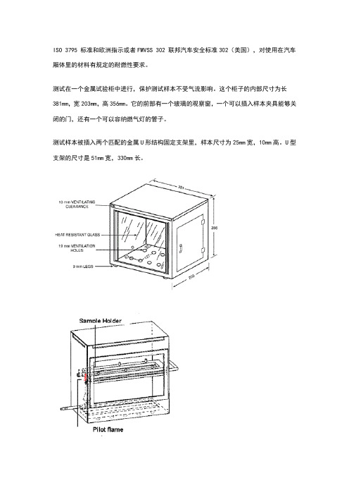 FMVSS302汽车内饰物燃烧测试