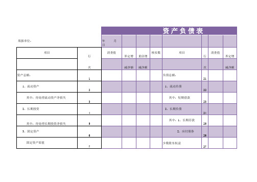 资产负债电子表格