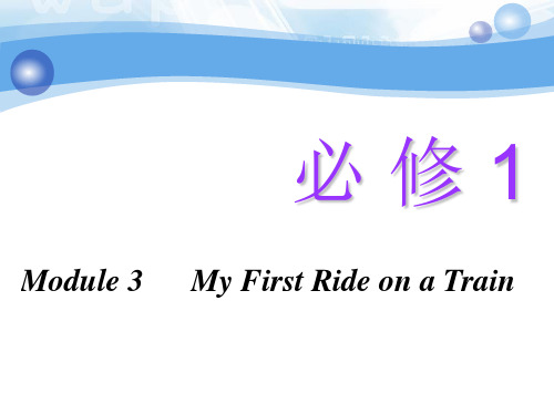 2020年高考英语(外研版)一轮复习  Module 3  My First Ride on a Train