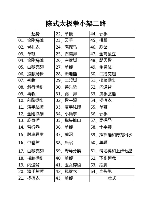 陈式太极拳小架一路(最清晰、最完整、最方便)