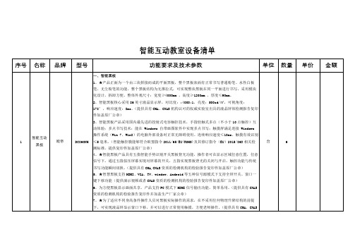 智能互动教室设备清单【模板】