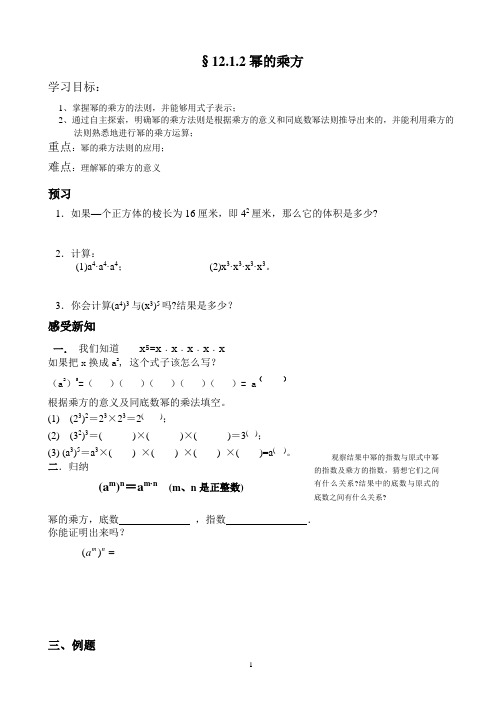 12.1.2幂的乘方