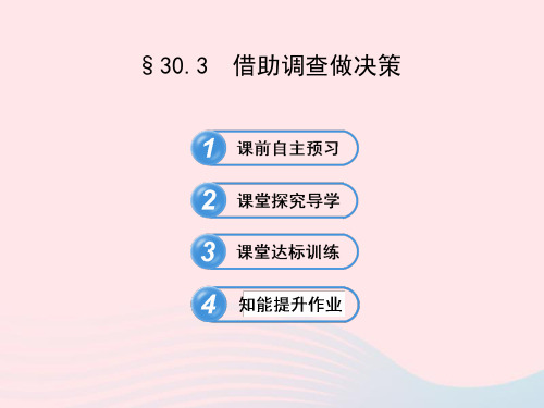 九年级数学下册第30章样本与总体30.3借助调查做决策课件华东师大版