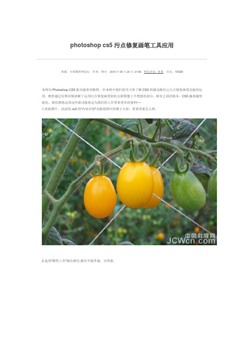photoshopcs5污点修复画笔工具应用讲解