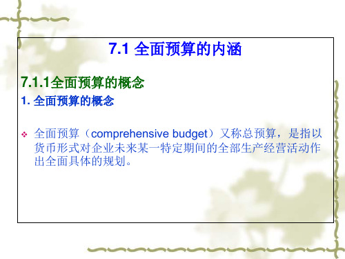 全面预算-管理会计培训课件