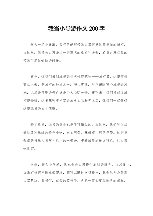 我当小导游作文200字