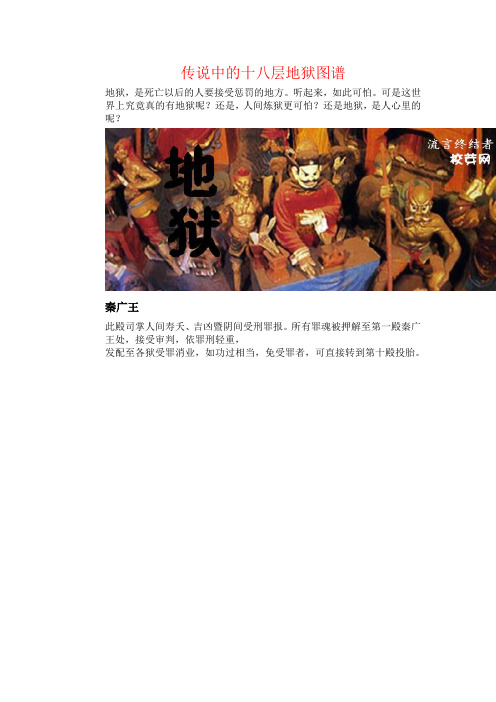 传说中的十八层地狱图谱