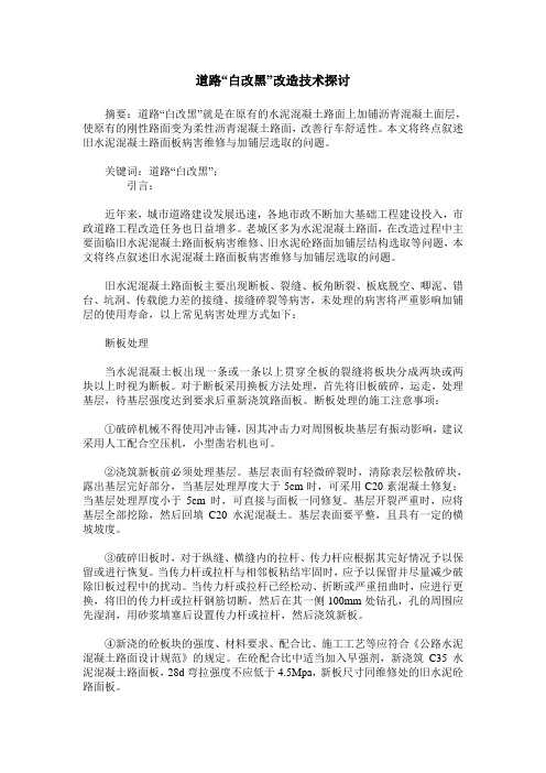 道路“白改黑”改造技术探讨