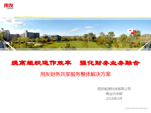 用友财务共享服务整体解决方案 3.1 
