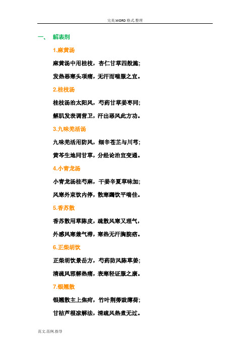 方剂歌诀完整版