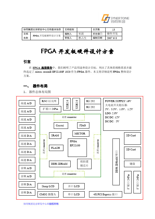 FPGA开发板硬件设计方案070516