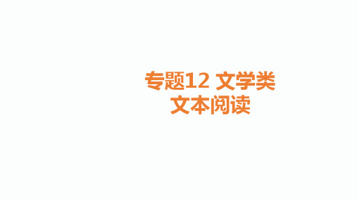 2020届甘肃中考语文总复习课件：专题12 文学类文本阅读