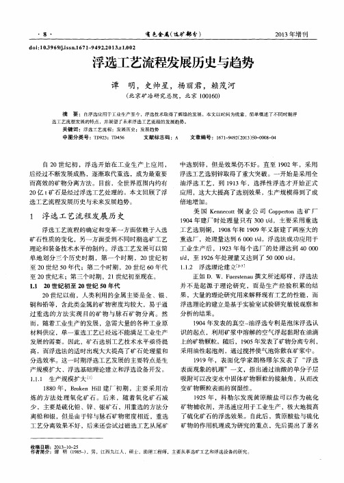 浮选工艺流程发展历史与趋势
