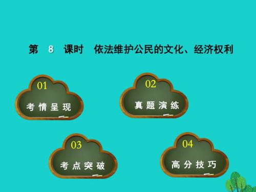 中考政治教材考点提炼第8课时依法维护公民的文化、经济权利课件