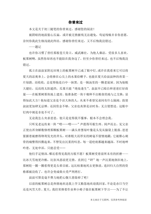 你曾来过_初三随笔